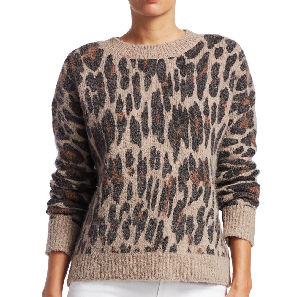 Rails Lana Leopard Print Sweater - image 1